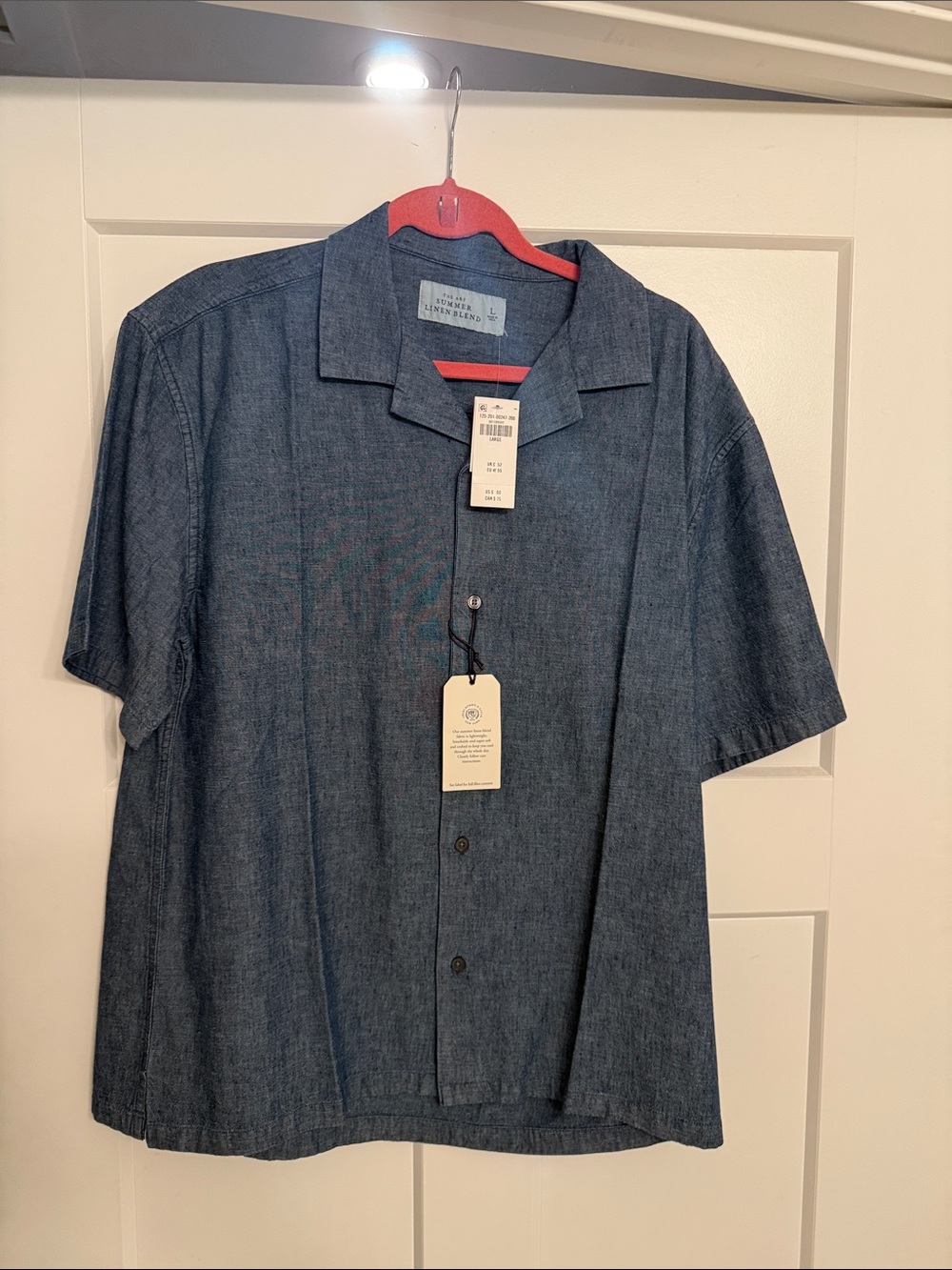 Abercrombie & Fitch Short-Sleeve Button Shirt in Denim Blue